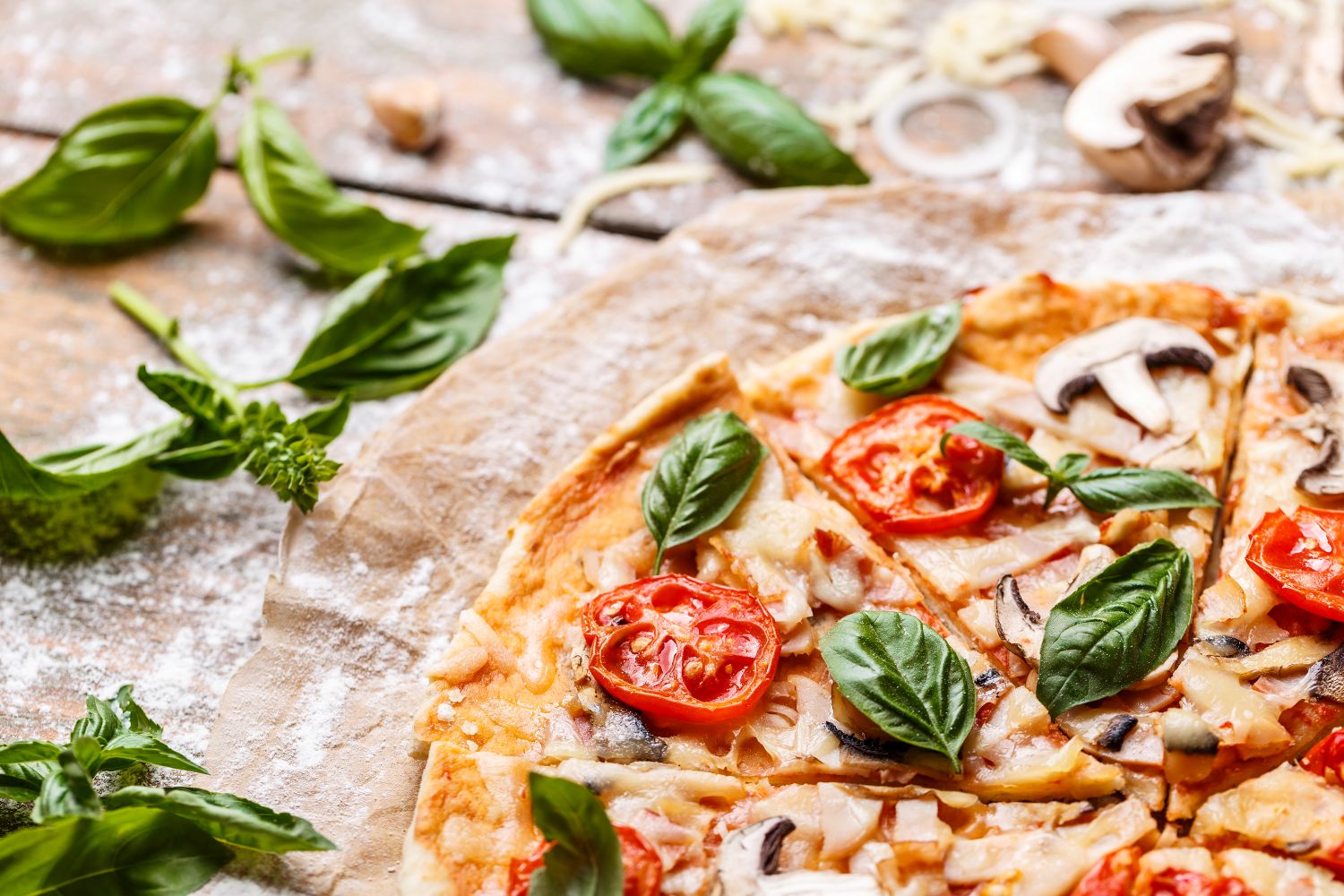 Basil on Pizza